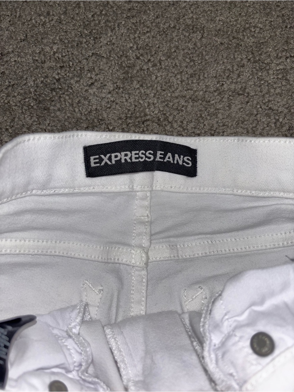 Express White Women's Skinny Jeans - Slim Fit Mid Rise Y2K Style - Picture 2 of 5